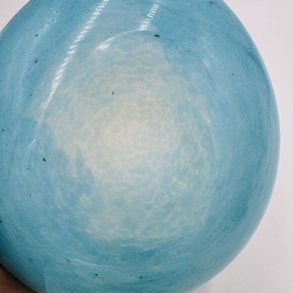 MCM Murano Art Glass Barbini Aqua Blue Bowl Italy Hand Blown - Picture 12 of 15
